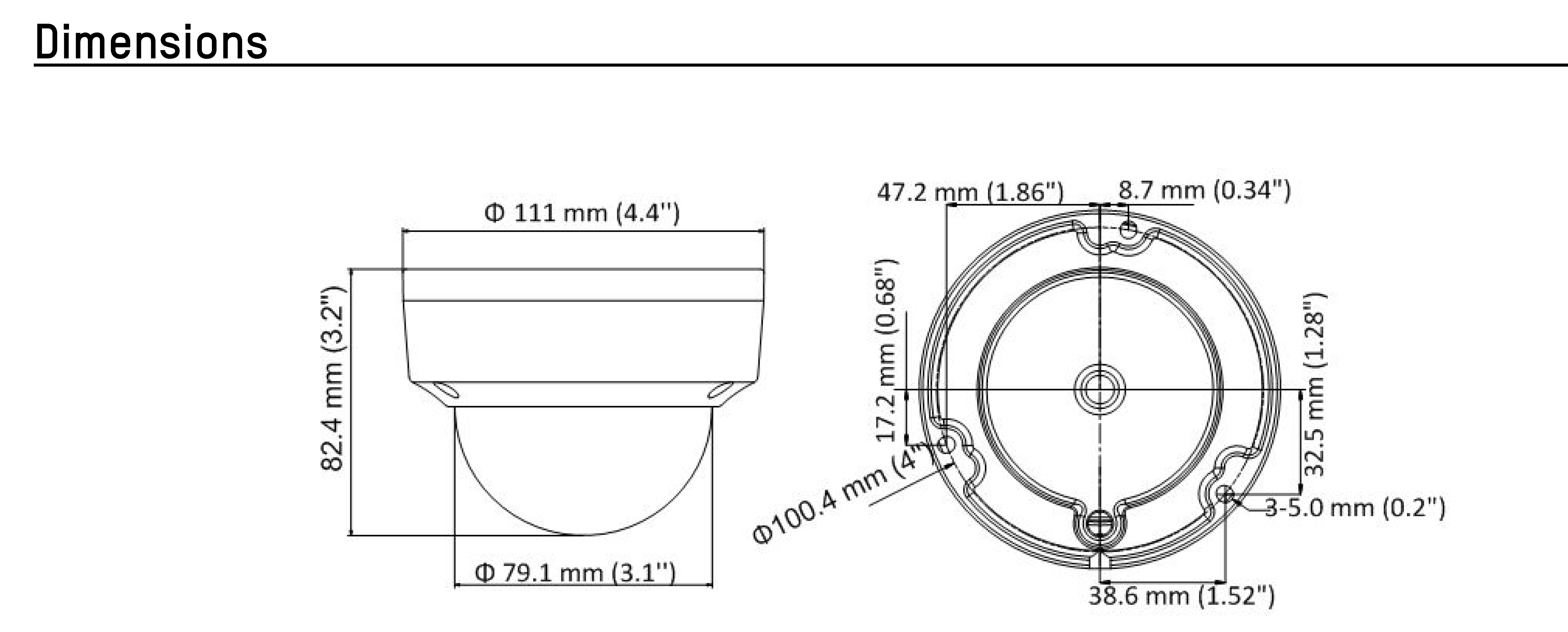 Hikvision DS-2CE56D8T-VPIT 3.6MM 2MP IR Ultra-Low Light Analog Dome Camera