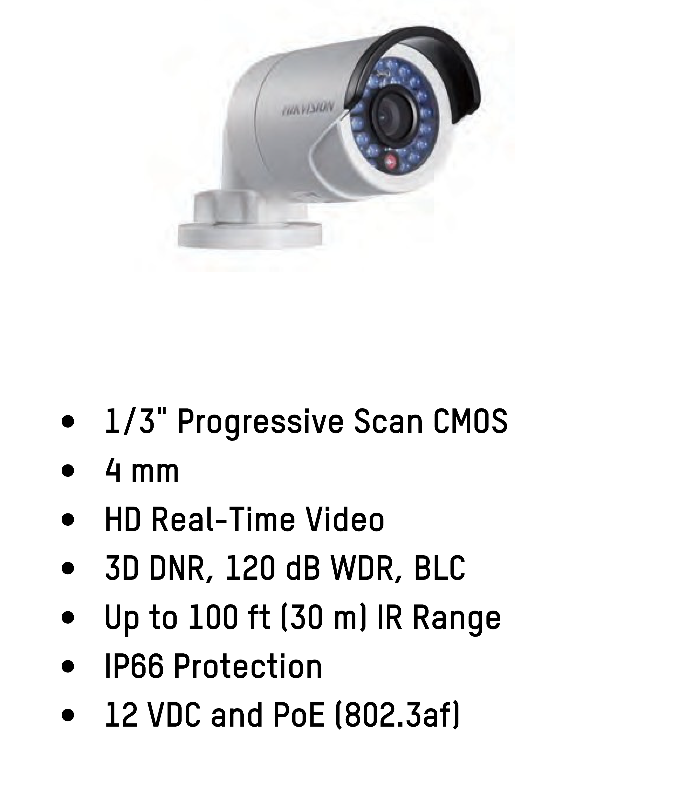 как выглядит Hikvision DS-2CD2012WD-I 1.3MP IR Mini Outdoor Bullet Network Camera, White фото