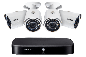 Lorex 4K 8 Channel 2TB DVR with 4 2K Outdoor Cameras, 150ft Night Vision