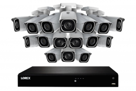 Lorex LN4K-1616 4K Ultra HD IP NVR System with 16 Outdoor 4K (8MP) IP Cameras, 130FT Night Vision