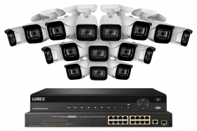 Lorex NC4K8-3216WB 32-Channel NVR System with Sixteen 4K (8MP) IP Cameras, 130ft Night Vision