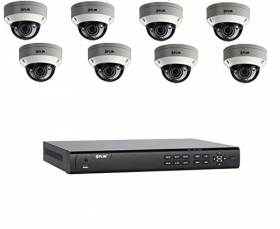 Flir DNR416P4P_8-N347VW4 PoE Home Security Camera System with 16Ch 8 Port 4TB NVR and (8) 2K HD Outdoor IP Dome Camera, 4X Motorized Optical Zoom, Night Vision, Motion Detection, (Without 100ft Cat5e Cable)