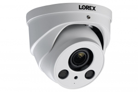 Lorex LNE8964AB 4K Ultra HD Resolution 8MP Motorized Varifocal Outdoor IP Audio 4X Optical Zoom Dome Camera 250 Feet IR Night Vision, White