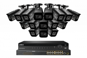 Lorex NC4K8MV-3216BB 32-Channel NVR System with Sixteen 4K (8MP) Smart IP Motorized Optical Zoom Security Cameras and Real-Time 30FPS Recording