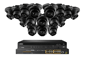 Lorex Technology Lorex NC4K8F-3216BD 32 Channel 4K Surveillance Syem with N882A38B 8TB 4K Fusion NVR, 16 Port ACCLPS263B POE Switch and 16 LNE9242B 30FPS 8MP Audio Dome Cameras