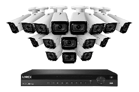 Lorex NC4K3MV-1616WB 4K Nocturnal IP NVR System with 16 Channel 3TB NVR, Sixteen 4K (8MP) Smart IP Motorized 4x Optical Zoom Security Bullet Cameras w/ Real-Time 30FPS,150ft IR Night Vision, CNV