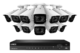 Lorex NC4K3MV-1612WB 4K Nocturnal IP NVR System with 16 Channel 3TB NVR, Twelve 4K (8MP) Smart IP Motorized 4x Optical Zoom Security Bullet Cameras w/ Real-Time 30FPS,150ft IR Night Vision, CNV