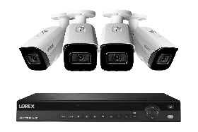 Lorex16 Channel 3TB 4K Ultra HD Nocturnal NVR System with 4K (8MP) Smart IP Security Bullet Cameras with Real-Time 30FPS Recording and Listen-in Audio, 150ft Night Vision, Color Night Vision