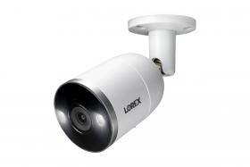 Lorex E892AB Indoor/Outdoor 4K Ultra HD Smart Deterrence IP Bullet Camera with Smart Motion Plus, 150ft Night Vision, CNV, 2.8mm, F2.0, IP67, Audio, Works with N842, N862B Series, White, (USED)