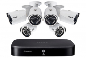 Lorex MPX86W HD Camera System with 8-Channel 4K DVR and Six 1080p HD Metal Outdoor Cameras, 150FT Night Vision