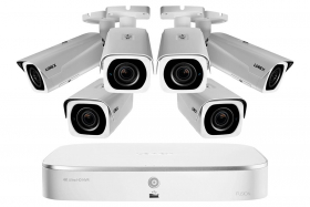 Lorex 4KHDIP86NVW 4K Nocturnal IP NVR System with Six 4K (8MP) IP Motorized Varifocal White Metal Cameras