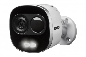 Lorex LNB8105X Indoor/Outdoor 4K Ultra HD Active Deterrence IP Network Security Bullet Camera, 2.8mm, 130ft Night Vision, Color Night Vision, Audio, Works with LNR600X,LNR6100X,N841,N861B,N842, White (USED)