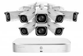 Lorex 4KHDIP88W IP Camera System with 8 Ultra HD 4K Security Cameras & 130ft Color Night Vision