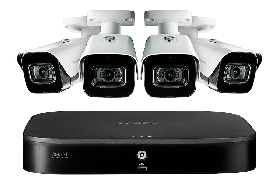 Lorex 4KMPX44-2 8-Channel System with Four 4K (8PM) Outdoor Cameras featuring Listen-In Audio, Smart Motion Detection and Color Night Vision