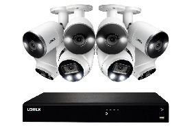 Lorex 4KHDIP168NI-2 16-Channel 4K Fusion System with 4 Bullet and 4 Dome Smart Deterrence IP Cameras