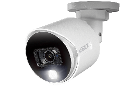Lorex C882DA 4K Ultra HD Analog Active Deterrence Security Bullet Camera with Color Night Vision, 2.8mm, 150ft IR Night Vision, IP67, Works with D841, D861, D862, LHV5100 Series, White