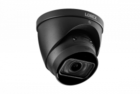 Lorex LNE9282B 4K (8MP) Motorized Varifocal Smart IP Black Dome Security Camera with 4x Optical Zoom, Real-Time 30FPS Recording and Listen-In Audio
