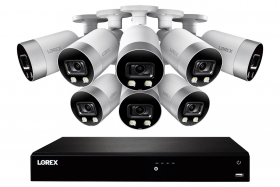 Lorex 4KSDAI168 4K Ultra HD 16-Channel IP Security System with 8 Smart Deterrence 4K (8MP) Cameras, Smart Motion Detection and Smart Home Voice Control (M. Refurbished)