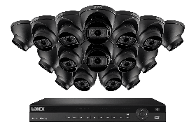 Lorex 16-Channel Nocturnal NVR System with Sixteen 4K (8MP) Smart IP Optical Zoom Dome Security Cameras with Real-Time 30FPS Recording and Listen-in Audio
