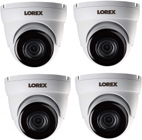 Lorex LAE223-Series Indoor/Outdoor 1080p HD Analog Security Dome Camera, 3.6mm, 130ft IR Night Vision, Works with LHA2000, LHA4000 Series DVR, ACJNCR3B, White(4Pack)