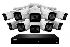Lorex 4KHDIP1610 4K Ultra HD IP 16-Channel NVR System with 10 Outdoor 4K (8MP) IP Cameras, 130FT Night Vision, 3TB Hard Drive, Smart Motion Detection and Smart Home Voice Control
