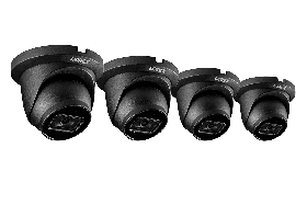 Lorex LNE9242B-4PK-W 4K (8MP) Smart IP Black Dome Security Camera with Listen-in Audio and Real-Time 30FPS Recording (4-Pack)