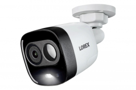 Lorex C241DA-E Indoor/Outdoor 1080p Analog HD Active Deterrence Security Bullet Camera, 120ft Night Vision, 2.8mm, F2.0, IP67, Works with D841, LHV5100, D241, D231, D441, D861, White (USED)