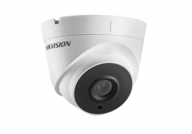 Hikvision DS-2CE56H5T-IT3E 3.6MM 5 MP Outdoor IR Ultra-Low Light PoC Analog Turret Camera, TurboHD 4.0, HD-TVI, 130ft (40m) EXIR 2.0, Day/Night, True WDR, Smart IR, IP67, 12 VDC, White