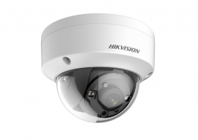 Hikvision DS-2CE56H5T-VPITE 3.6MM 5 MP HD-TVI Dome Camera with Night Vision IR Ultra-Low Light PoC Analog Dome Camera, TurboHD 4.0, HD-TVI, 65ft (20m) EXIR 2.0, Day/Night, True WDR, Smart IR, IP67, 12 VDC, White