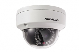 Hikvision DS-2CD2112FWD-I 4MM 1.3MP (720p) Outdoor Network Dome Camera, H264+/H.264, 120dB WDR, Day/Night,  IR 100ft, 3-Axis,  IP67/IK10, PoE/12VDC, White