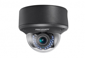 Hikvision DS-2CE56D5T-AVPIR3B 2.8-12MM HD 1080p TurboHD Outdoor Vandal Resistant IR Dome Camera, 131ft (40m) IR Day/Night, True WDR, Smart IR, IP66, 24VAC/12VDC, Black