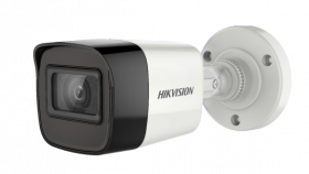 Hikvision DS-2CE16H0T-ITF 5 MP HD EXIR Bullet Camera, TurboHD 4.0, HD-TVI/AHD/HD-CVI/CVBS, up to 65ft EXIR 2.0, Day/Night, DWDR, Smart IR, IP67, 12 VDC, White, 3.6mm Lens Kit