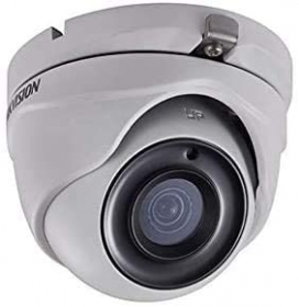 Hikvision DS-2CE56H5T-ITME 3.6MM 5MP Outdoor Ultra-Low Light PoC Turret Camera, TurboHD, 130ft (40m) EXIR, OSD Menu, DNR, DWDR, IP67, 12 VDC, White