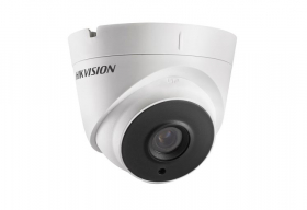 Hikvision DS-2CE56H1T-IT1 5MP HD EXIR Outdoor IR Turret Camera, TurboHD 4.0, HD-TVI, 65ft (20m) EXIR 2.0, True Day/Night, DWDR, Smart IR, UTC Menu, IP67, 12 VDC, White