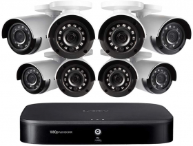 Lorex LX1081-88_2T 1080p HD 8-Channel Security System with Eight 1080p HD Outdoor Bullet Cameras, 130ft Night Vision, 2TB Hdd, Advanced Motion Detection and Smart Home Voice Control