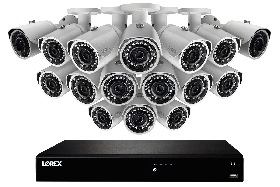 Lorex_LN10804-1616W 2K IP Security Camera System with 16 Channel NVR and 16 Outdoor 2K 5MP IP Cameras, Color Night Vision