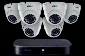 Lorex MPX166DW Home Security System with 4K DVR, Six 1080p Outdoor Metal Cameras, 3TB Hard Drive, 130ft Night Vision