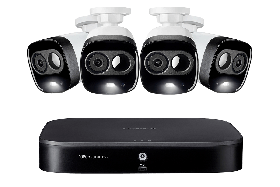 Lorex LX1081-44AD 1080p HD 8-Channel Security System with 4 1080p Active Deterrence Security Cameras, Advanced Motion Detection and Smart Home Voice Control