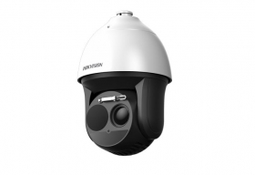 Hikvision DS-2TD4166-25 25MM Thermal and Optical Bi-Spectrum Network Dome Camera, 640 x 512 Resolution, 16x Digital, 36x Optical Zoom, IP66, 24 VAC, 60 W, Smart Tracking, White