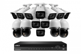 Lorex NC4K3MV-1610WB4PTZ 4K Ultra HD 16-Channel 3TB Wired NVR System with 4K Ultra HD 10 Motorized Varifocal 4x Optical Zoom Smart Bullet Cameras and 4 PTZ 25x Optical Zoom Cameras,  Real-time 30 FPS, CNV