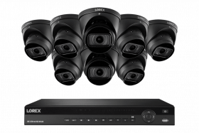 Lorex NC4K3MV-168BD-1 4K Surveillance System w/ N882A64B 4TB 4K 16 Channel NVR and 8 4K 8MP LNE9282B 4X Zoom Audio Dome Cameras Featuring Real-Time 30FPS Recording and Smart Motion Detection