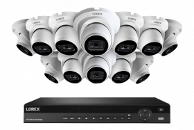 Lorex Nocturnal 4K 16-Channel 4TB Wired NVR System with Smart IP Dome Cameras, 30FPS Recording and Listen-in Audio