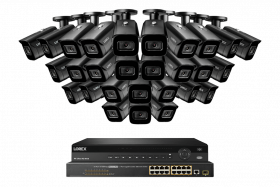 Lorex NC4K8F-3232BB 32 Channel 4K Surveillance System with N882A38B 8TB 4K Fusion NVR, 16 Port ACCLPS263B POE Switch and 32 LNB9242B 30FPS 8MP Audio Bullet Cameras
