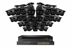 Lorex NC4K8MV-3232BB 32-Channel Nocturnal NVR System with 4K (8MP) Smart IP Optical Zoom Security Cameras with Real-Time 30FPS Recording