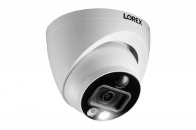 Lorex C861XC-E 4K Ultra HD Active Deterrence Dome Analog Security Camera, 135ft Night Vision, Color Night Vision, Motion-activated LED Warning Light, IP67,Camera Only, White (M. Refurbished)