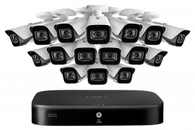 Lorex 4KMPX1616-2 16-Channel 4K Security System with 16 Outdoor Audio Security Cameras,135ft Color Night Vision, 3TB HDD