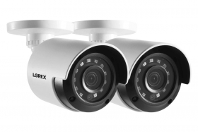 Lorex  LBV2531 1080p HD Indoor/Outdoor Analog Bullet Security Camera with 130ft Night Vision, IP66, White, Camera Only, 2-pack (M. Refurbished)