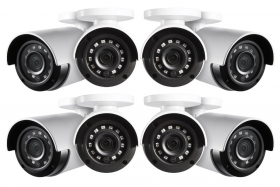 Lorex  LBV2531 1080p HD Indoor/Outdoor Analog Bullet Security Camera with 130ft Night Vision, IP66, Camera Only, White, 8-pack (M. Refurbished)