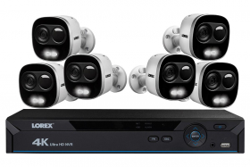 Lorex LNR826KX 4K Ultra HD IP Camera System with 6 Active Deterrence Security Cameras, 130ft Night Vision, Audio, Multiple Mounting Options