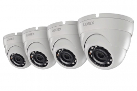 Lorex E581CD-W 2K (5MP) Super HD IP Dome Camera with Color Night Vision, Weatherproof IP67, ONVIF, (4-pack)
